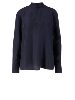 Seidenbluse Marineblau