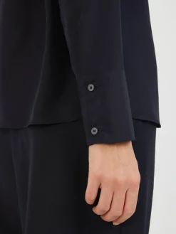 Seidenbluse Marineblau