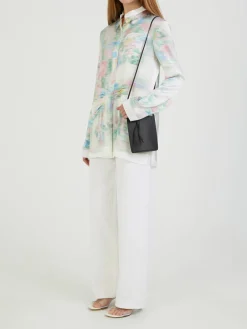Seidenbluse mit graphischen Print Multi