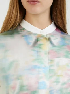 Seidenbluse mit graphischen Print Multi