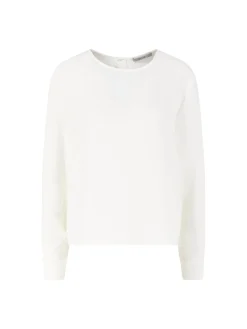Seidenbluse mit rückseitiger Knopfleiste Weiß