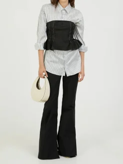 Seiden-Bustier-Top Schwarz