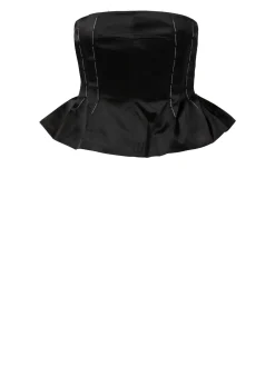 Seiden-Bustier-Top Schwarz