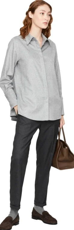 Seiden-Cashmere-Hemd Grau