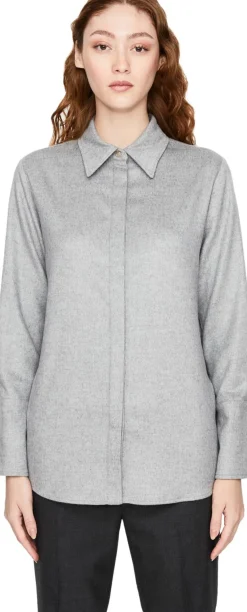 Seiden-Cashmere-Hemd Grau