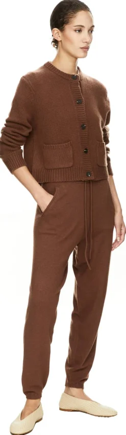 Seiden-Cashmere Jogginghose Choc Mousse