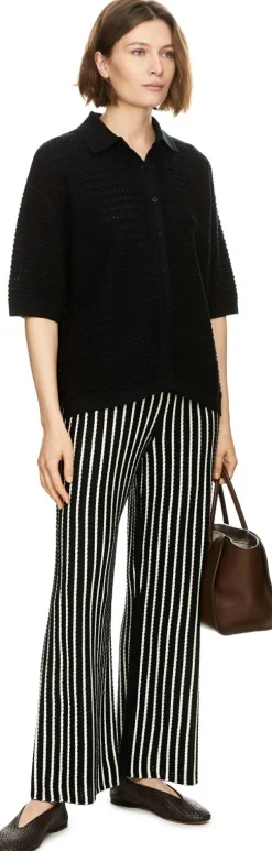 Seiden-Cashmere-Shirt mit Hemdkragen 'Antibes' Nero