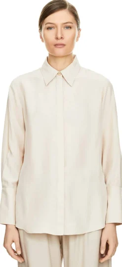 Seidenhemd Beige