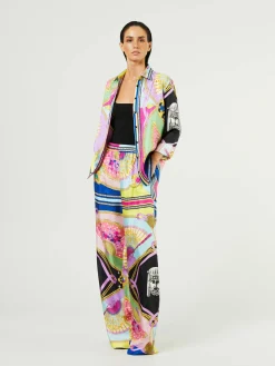 Seidenhose 'Ventagli' Multi