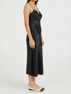 Seidenkleid 'Catania' Schwarz