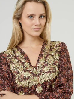 Seidenkleid 'Frangipani' Multi