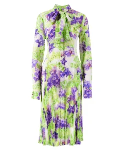 Seidenkleid Grün/Violett