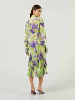 Seidenkleid Grün/Violett