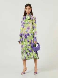 Seidenkleid Grün/Violett
