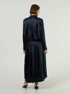 Seidenkleid 'Lauren' Marineblau