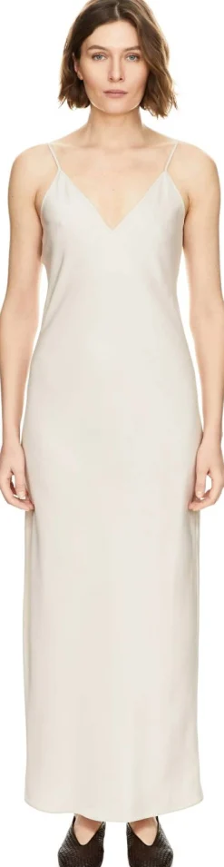 Seidenkleid 'Tirana Long' Alabaster