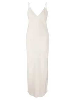 Seidenkleid 'Tirana Long' Alabaster