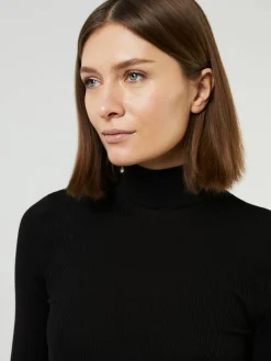 Seiden-Langarmshirt Schwarz