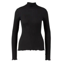 Seiden-Langarmshirt Schwarz