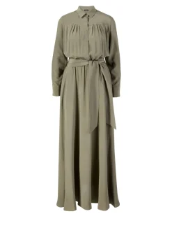 Seiden-Maxikleid Grün
