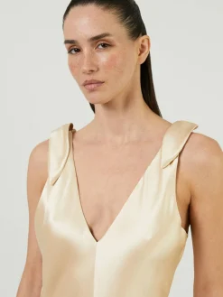 Seiden-Maxikleid 'Havilland' Crème