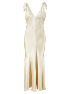 Seiden-Maxikleid 'Havilland' Crème