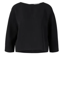 Seidenshirt 'Faurelle' mit 3/4 Ärmel Schwarz