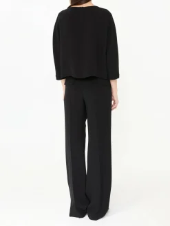 Seidenshirt 'Faurelle' mit 3/4 Ärmel Schwarz