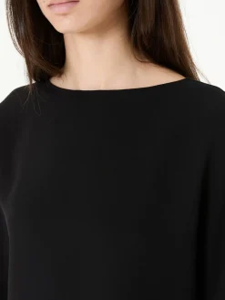 Seidenshirt 'Faurelle' mit 3/4 Ärmel Schwarz