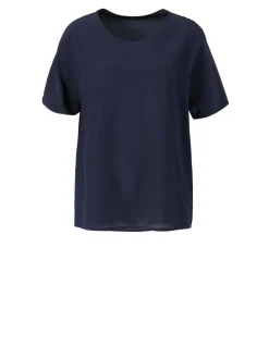 Seidenshirt Marineblau