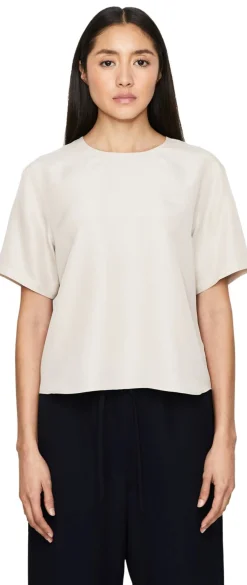 Seidenshirt 'Narcissa' Alabaster