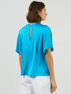 Seiden-Shirt Türkis