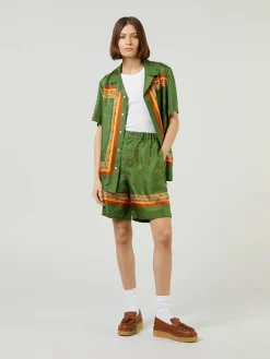 Seidenshorts Dunkelgrün