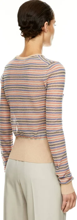 Semitransparentes Langarmshirt mit Fairisle-Muster Multi