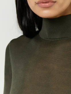 Semitransparentes Maxikleid Khaki