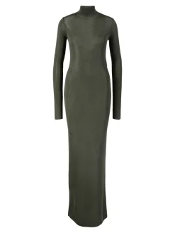 Semitransparentes Maxikleid Khaki