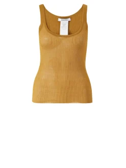 Semitransparentes Tanktop 'Bastia' Cognac