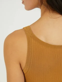 Semitransparentes Tanktop 'Bastia' Cognac