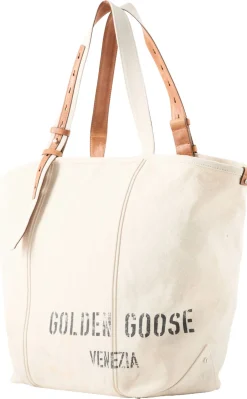 Shopper aus Canvas Crème