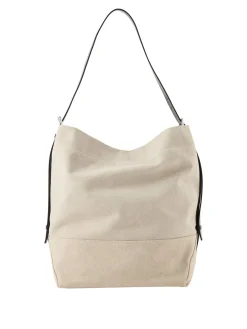 Shopper 'Belted' Beige/Dunkelbraun