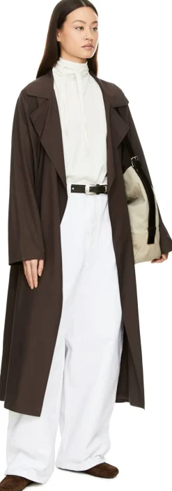 Shopper 'Belted' Beige/Dunkelbraun