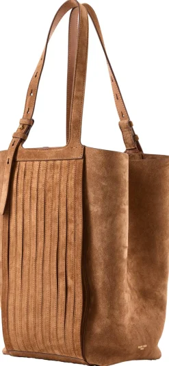 Shopper 'Fringed' aus Veloursleder Camel