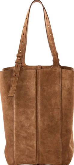 Shopper 'Fringed' aus Veloursleder Camel