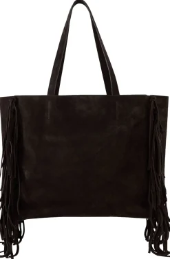 Shopper 'Joni' aus Veloursleder Espresso