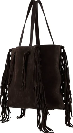 Shopper 'Joni' aus Veloursleder Espresso