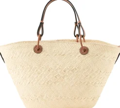 Shopper Paula's Ibiza 'Anagram Basket Medium' Natural/Tan