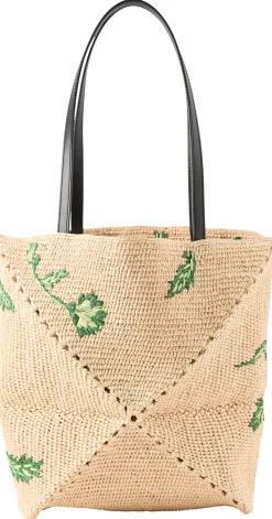 Shopper Paula's Ibiza 'Puzzle Fold Tote Artichoke Medium' Natural/Green