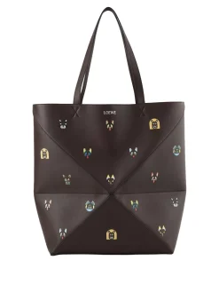Shopper 'Puzzle Fold Tote' mit Katzen-Prints Braun
