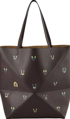 Shopper 'Puzzle Fold Tote' mit Katzen-Prints Braun