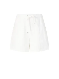 Shorts aus San Gallo- und Baumwollpopeline Weiß